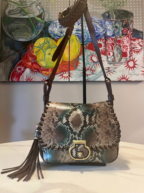 Rafe Handbags - RAFE New York Snakeskin Embossed Leather Whipstitch Crossbody Bag